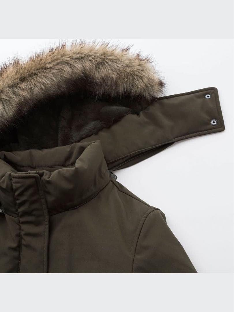 美品！ ユニクロ ハイブリッドダウンウルトラウォームロングコート ブラック S