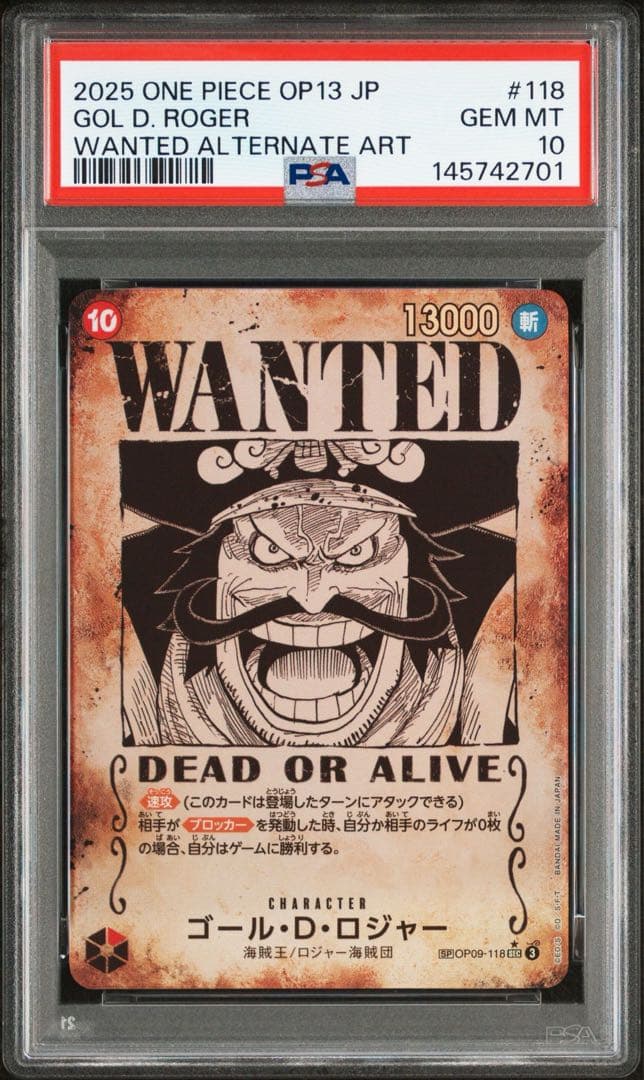 ロジャー　手配書　受け継がれる意思　psa10