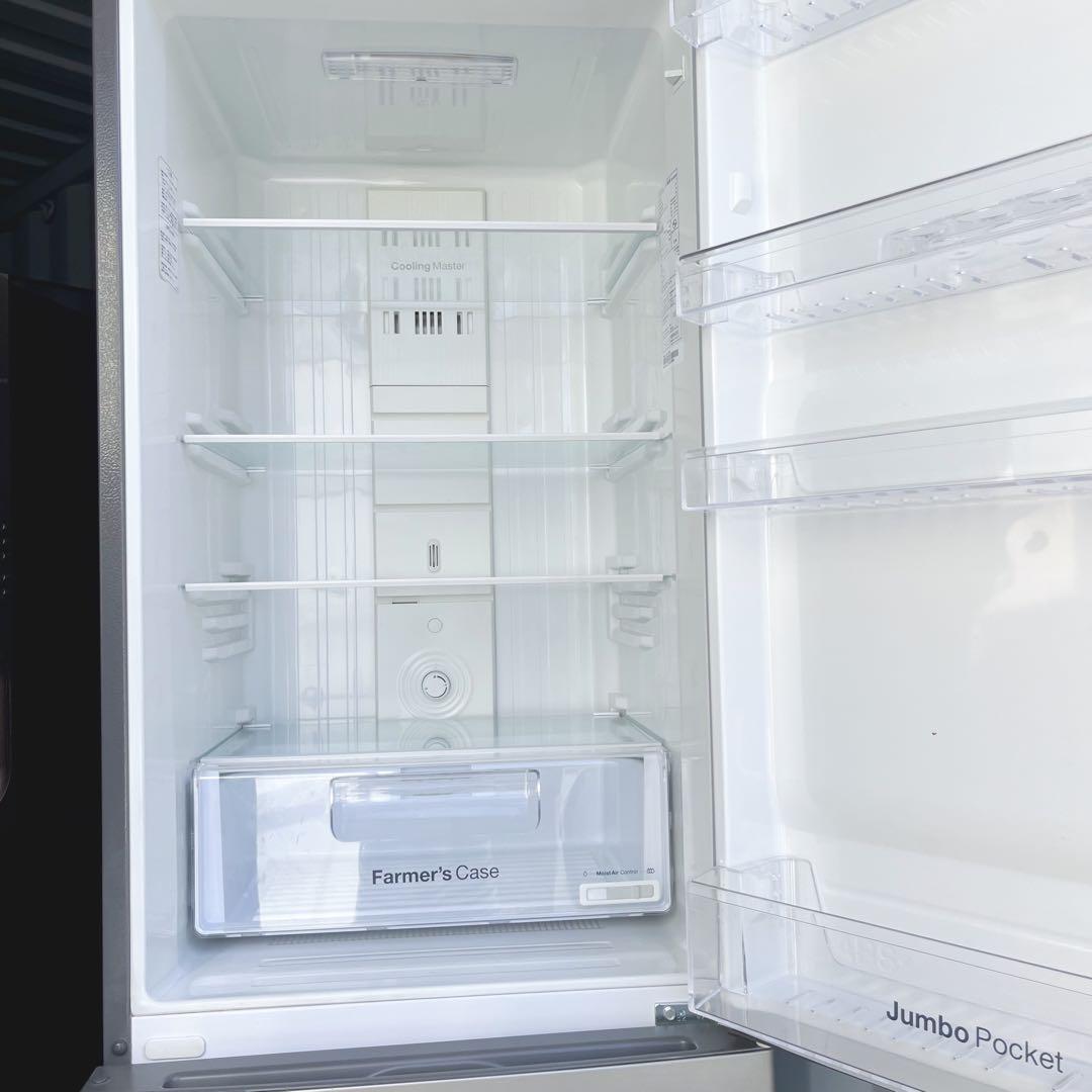 76取付無料！海外風デザインスタイリッシュシルバー大容量307L冷蔵庫！洗濯機