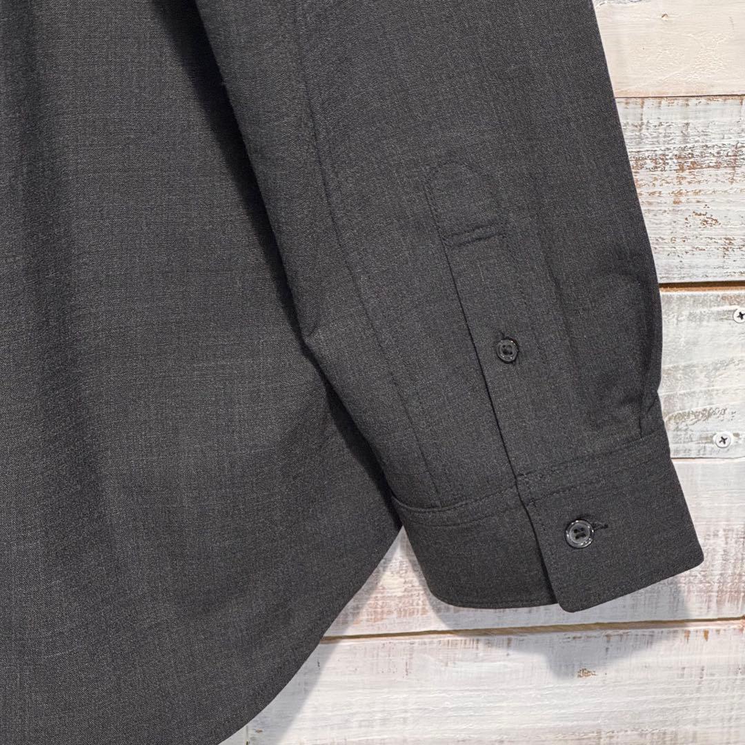 完売品✨MUJI Laboウール混レギュラーカラーシャツ ダークグレー L