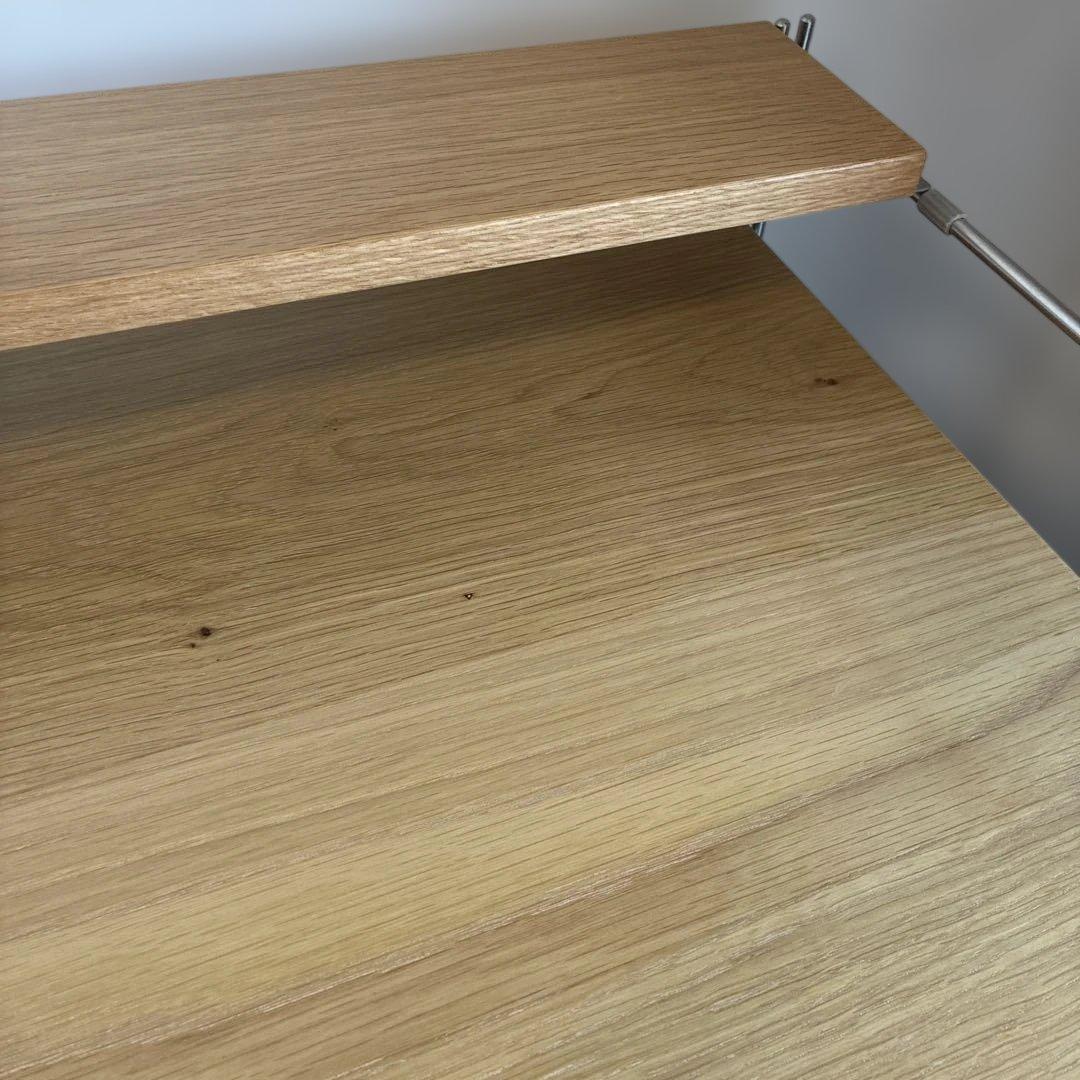 【無印良品】ステンレスユニットシェルフ　オーク材　デスク