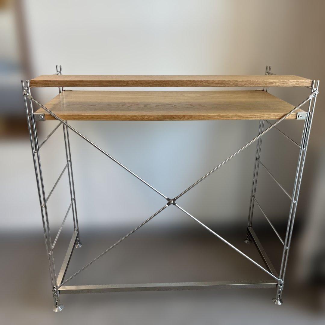 【無印良品】ステンレスユニットシェルフ　オーク材　デスク