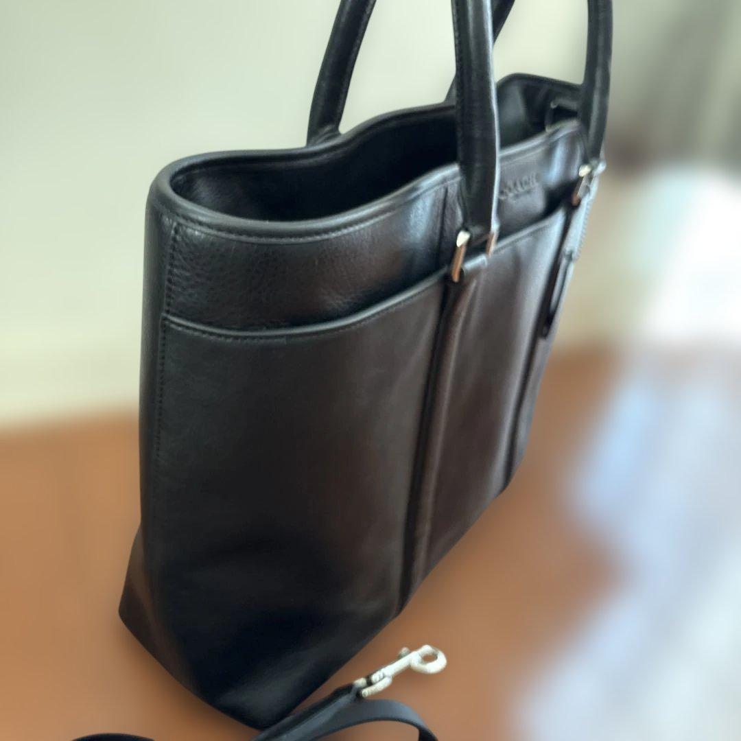 コーチ　COACH 黒レザー　メンズ　ビジネス　バック
