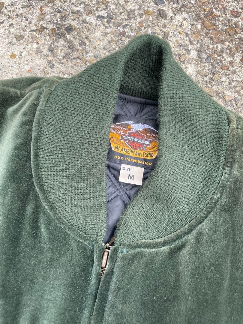 Harley-Davidson グリーン スカジャン　ベルベット　M ハーレー