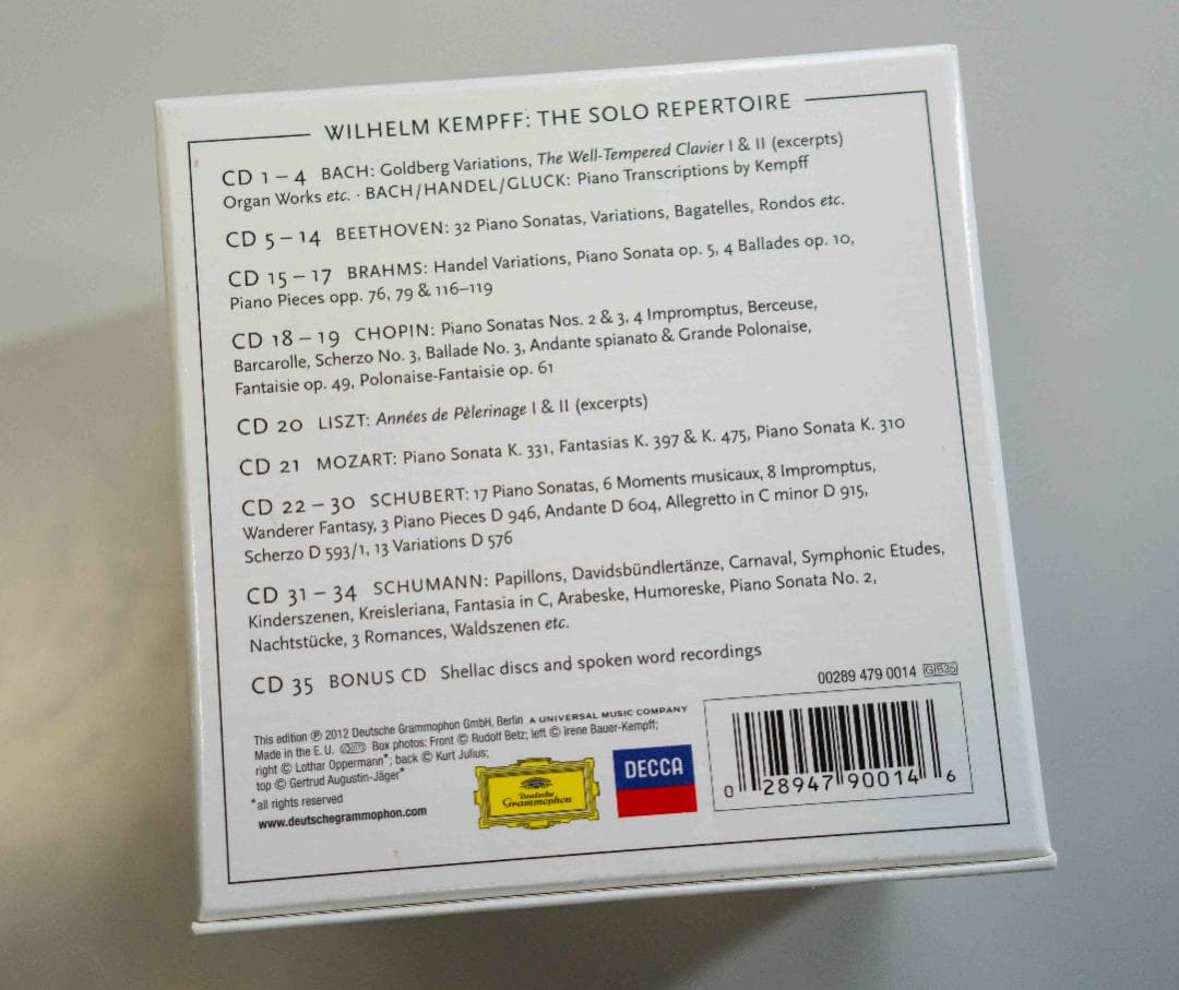 ケンプ：ソロ・ピアノ・レコーディングス（３５ＣＤ）