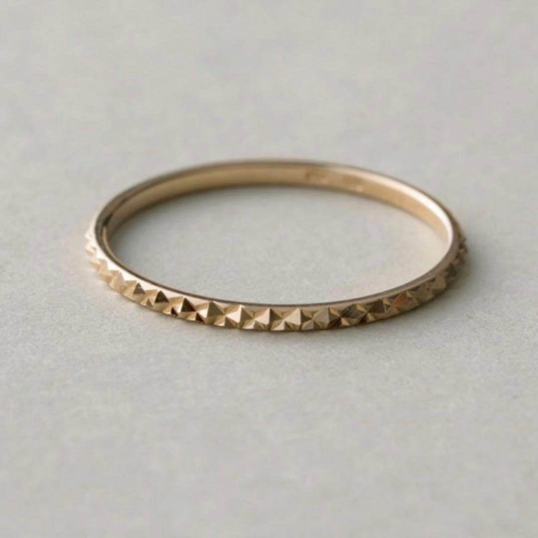 ete k10 YG クレールトライアングルカットリング 15号