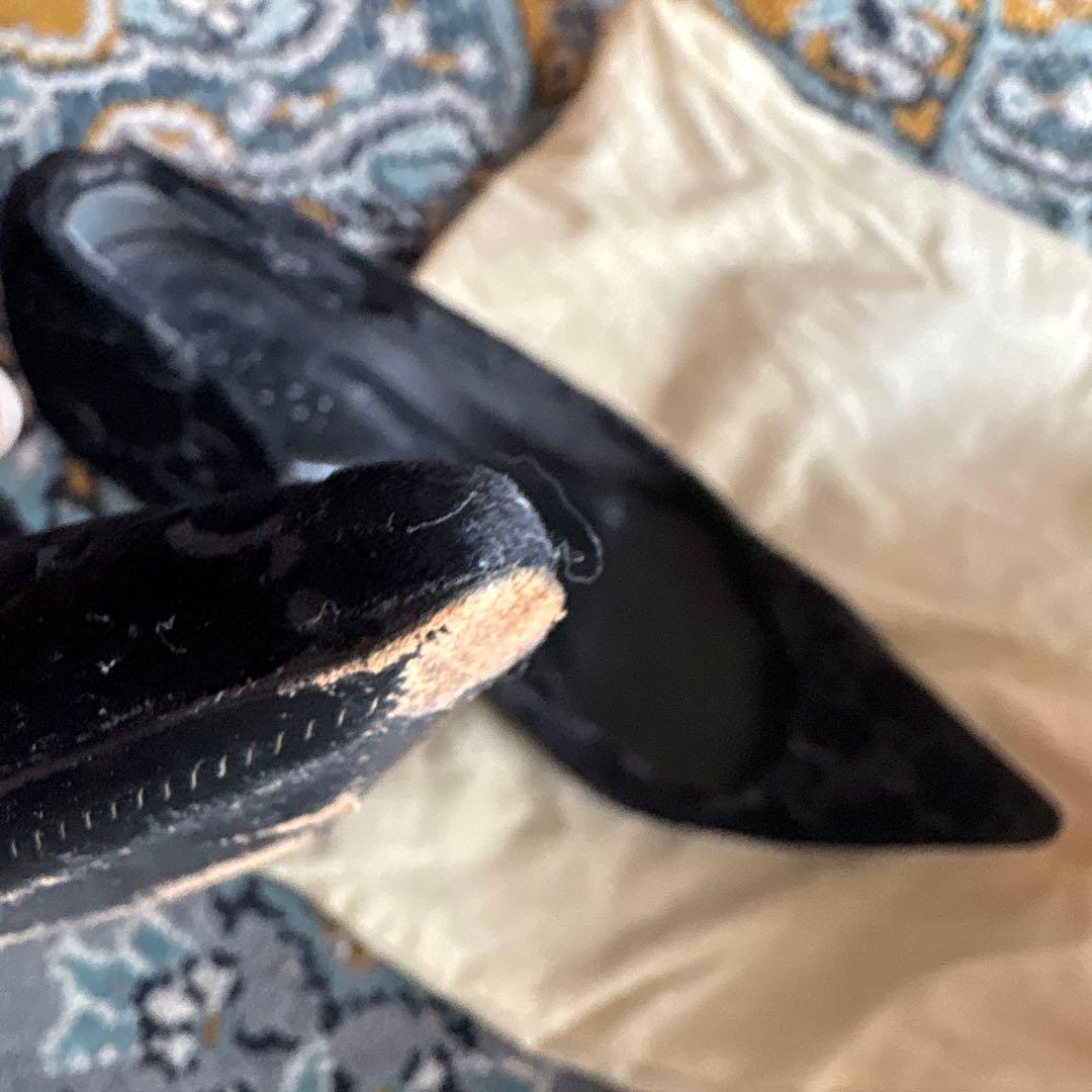 グッチ パンプス 35ハーフ　約22.5cm ベルベット バンブー ヒール　レア