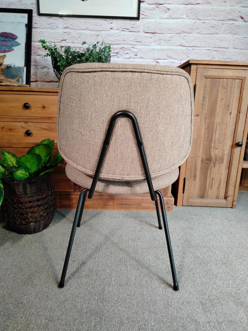チェア1脚◆イス◆ファブリック◆ダイニング◆レトロ風　(GAK⑩)