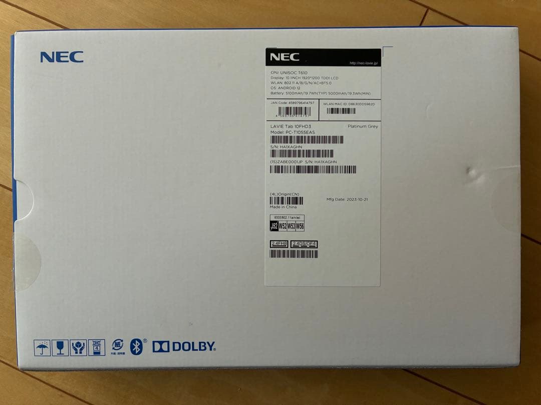 Androidタブレット本体 NEC LAVIE Tab T10