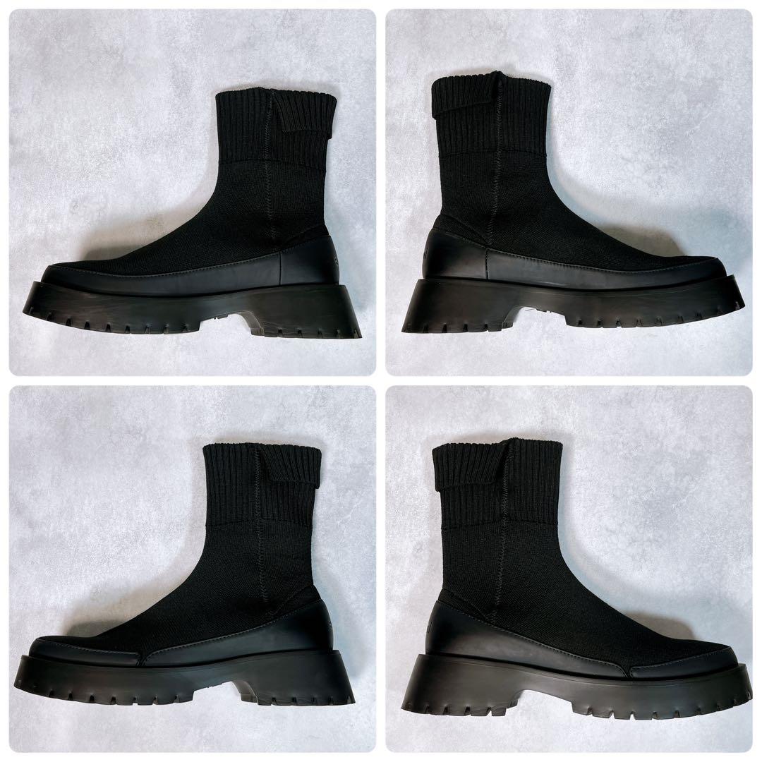 美品【emmi エミ】eco ニットブーツ (23.5) 厚底　トラックソール