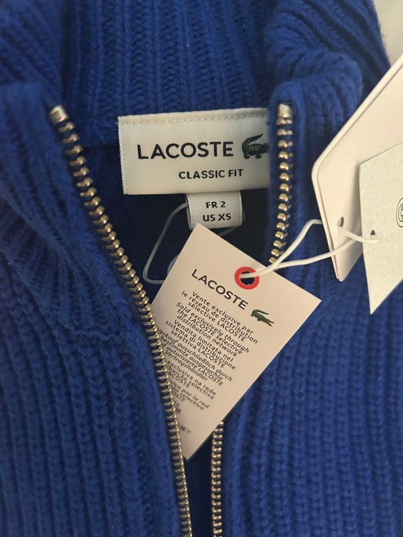 新品　Lacoste エッセンシャルハーフジッププルオーバー 青（タグ付き）