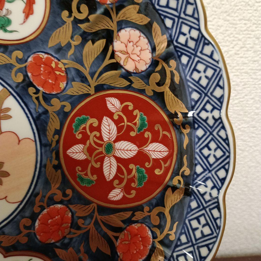 【林九郎窯］波佐見焼　林九郎作 金彩大皿　金蘭手 　未使用品