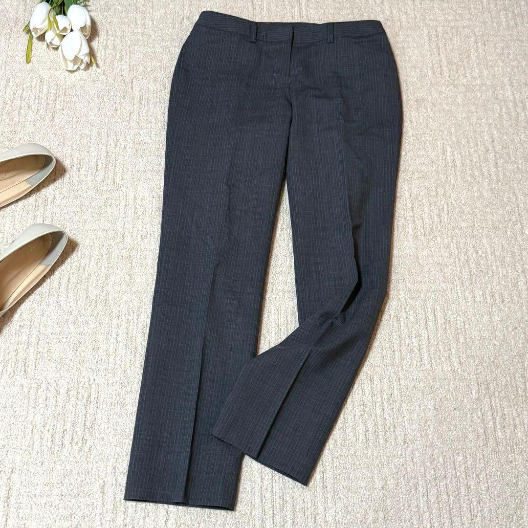 オリヒカ　ストライプ　パンツスーツ　背抜き　フォーマル　ビジネス　グレー　M