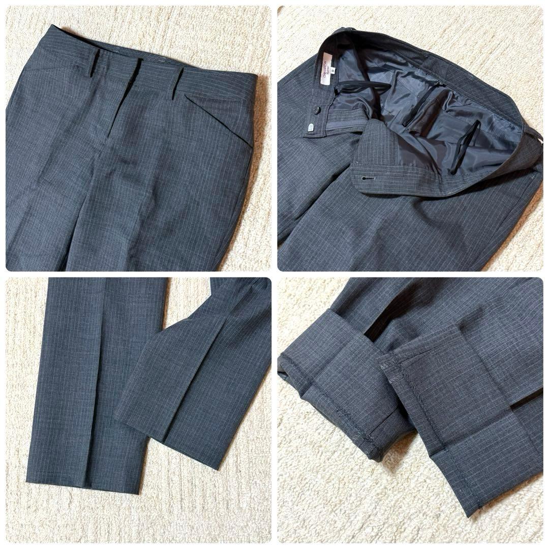 オリヒカ　ストライプ　パンツスーツ　背抜き　フォーマル　ビジネス　グレー　M