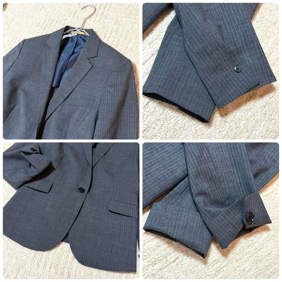 オリヒカ　ストライプ　パンツスーツ　背抜き　フォーマル　ビジネス　グレー　M