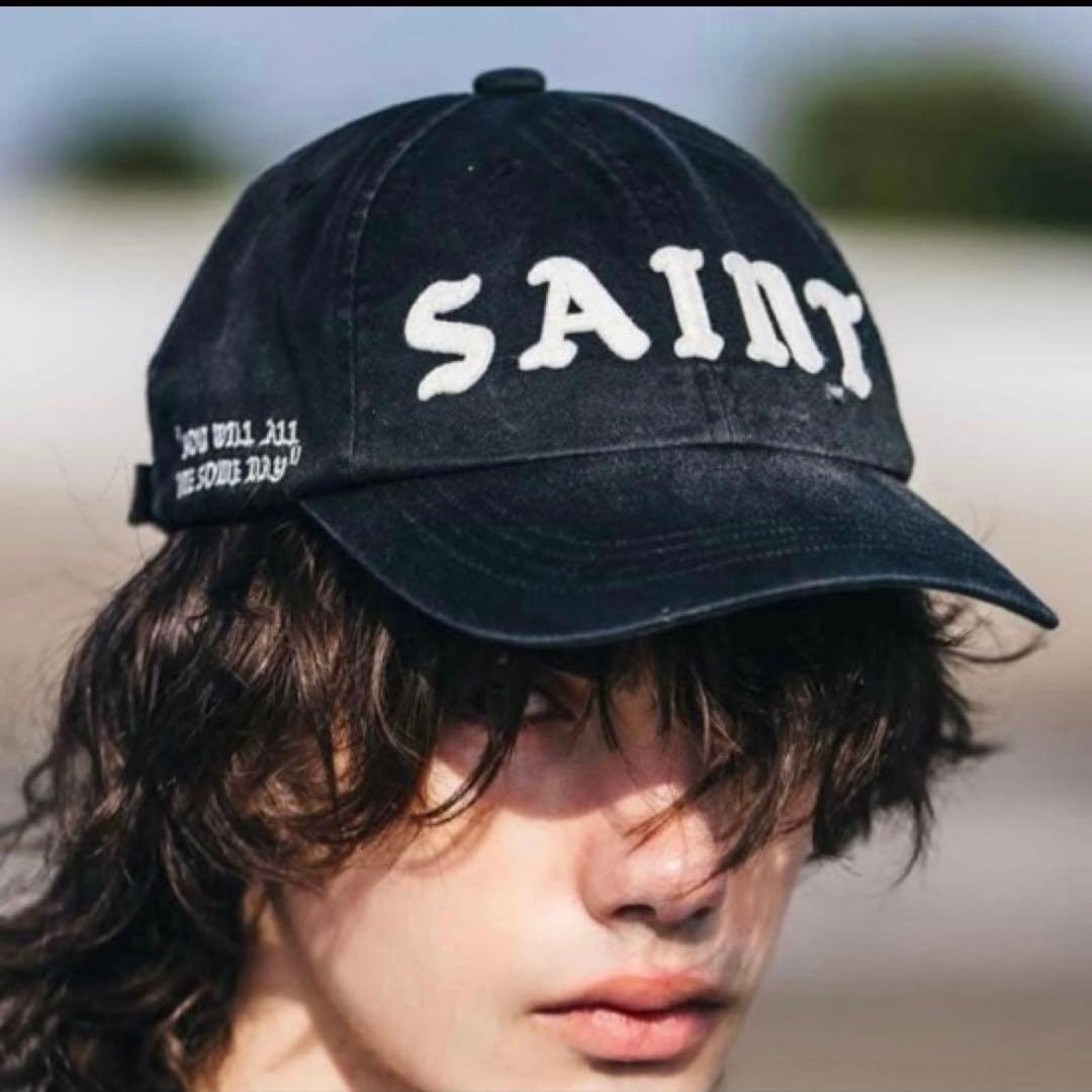 SAINT MICHAEL 6PANEL CAP LACERATING ネイビー