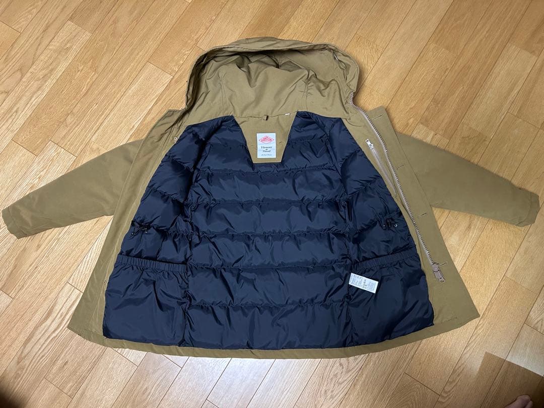 【クリーニング済み】DANTON ダントン　タッサーダウン　サイズ36 ベージュ