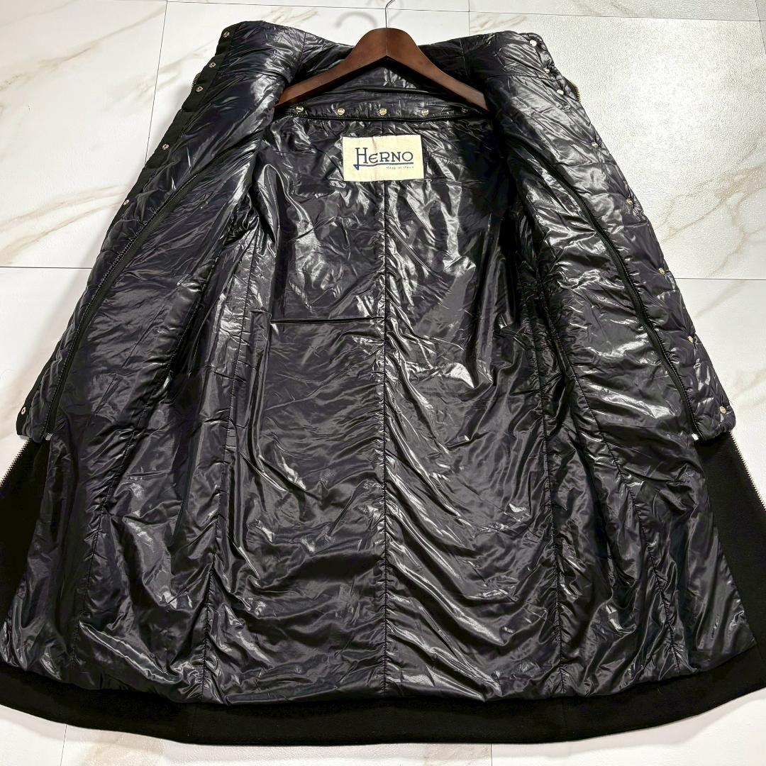 ヘルノ人気 2WAY レイヤードダウン コクーン ブラック 42