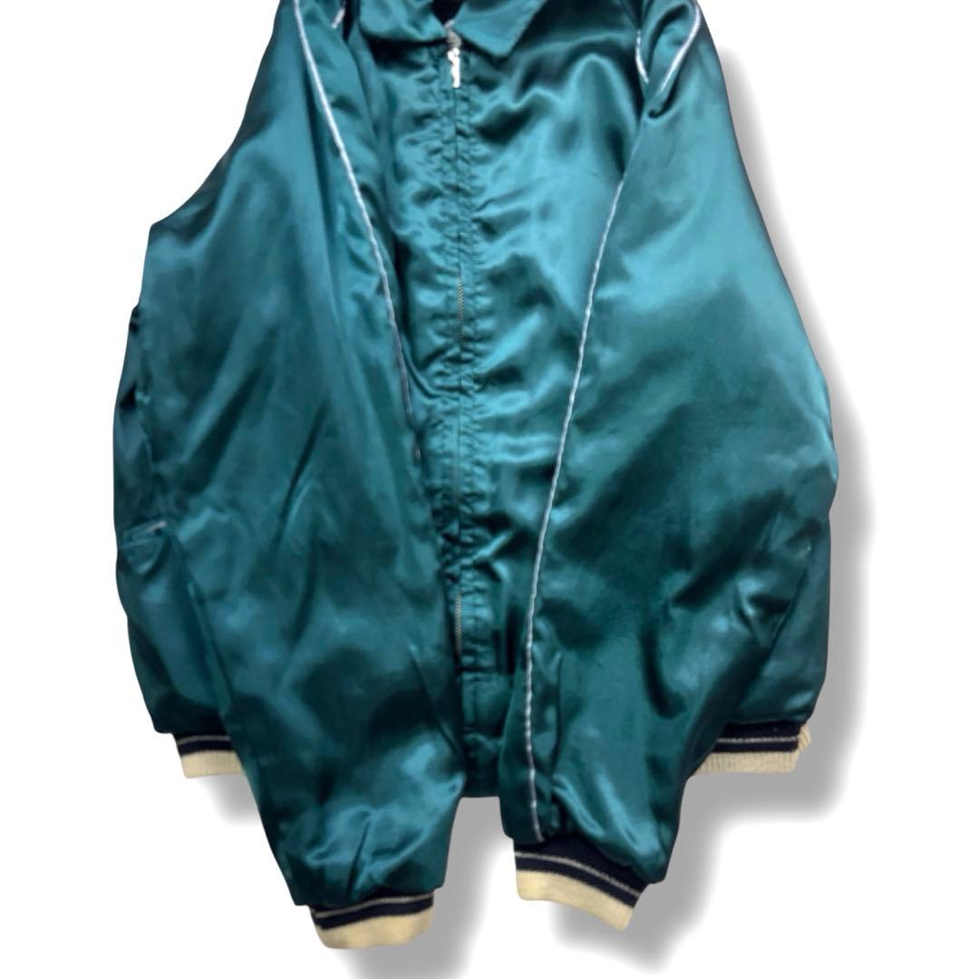 希少 テーラー東洋 スカジャン スーベニア 別珍 鷹×龍 刺繍 ベロア 黒 M