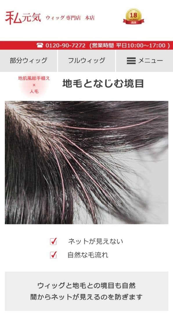 値下げしました！試着のみ！私元気　定価25000円　部分ウィッグ 人毛