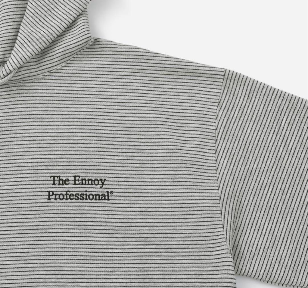 ENNOY / BORDER HOODIE SWEAT GRAY XLサイズ