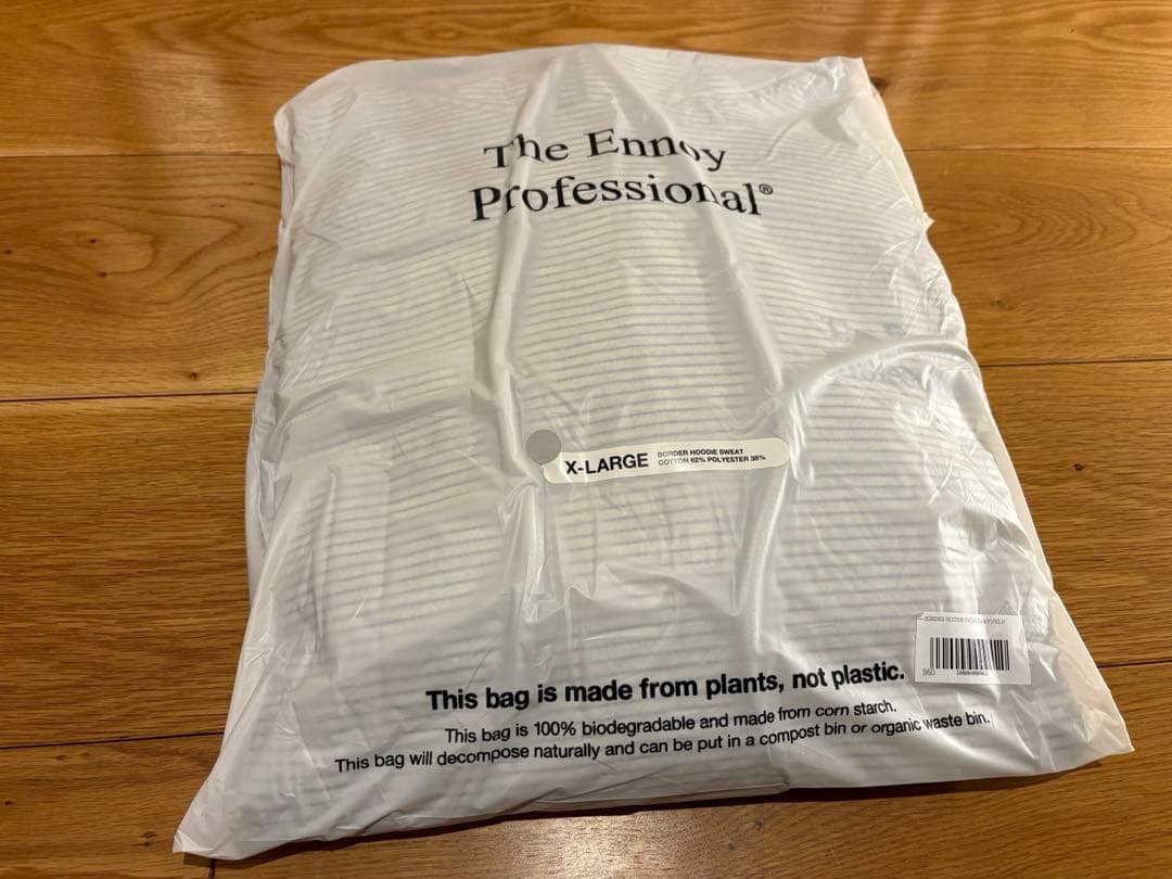 ENNOY / BORDER HOODIE SWEAT GRAY XLサイズ