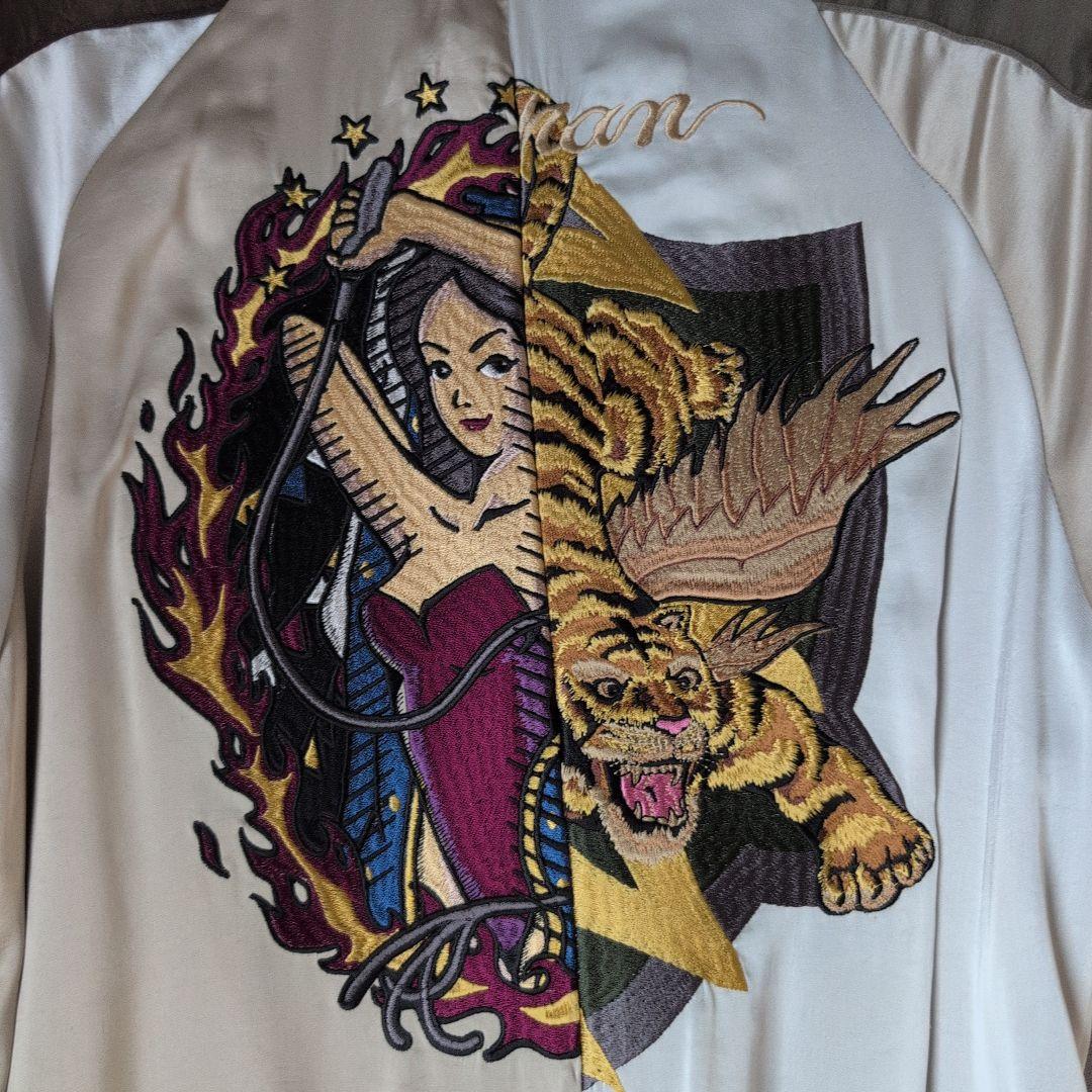 glamb アシンメトリー スカジャン ホワイト アイボリー