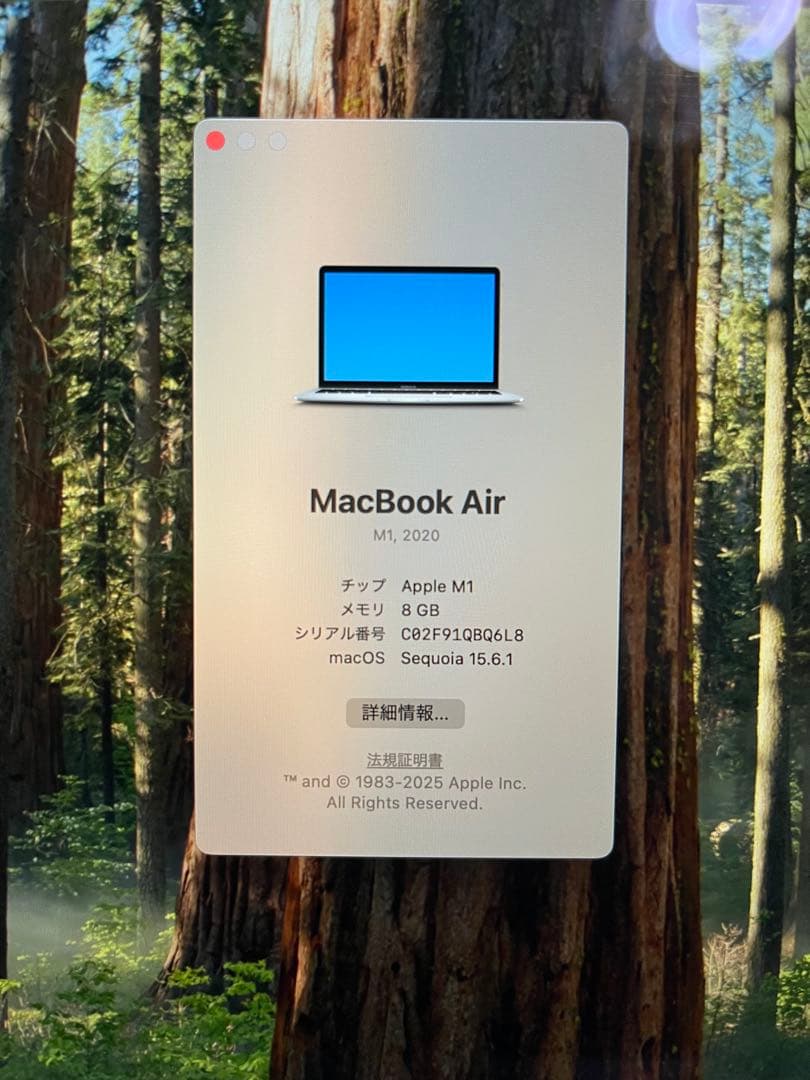 【美品】Apple MacBook Air M1 2020 8GB/500GB