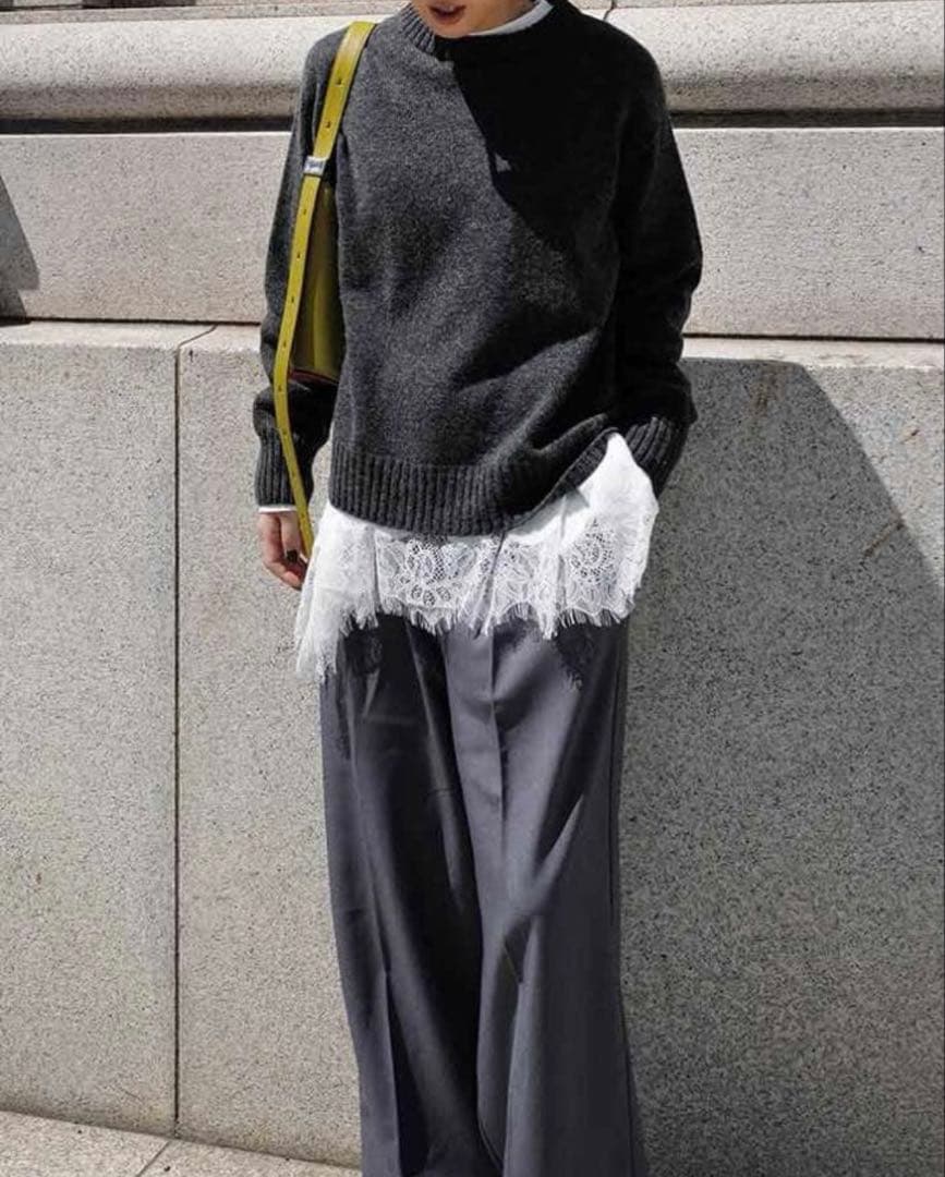 2025awmachatt クーマラムウールニット マチャット　グレー