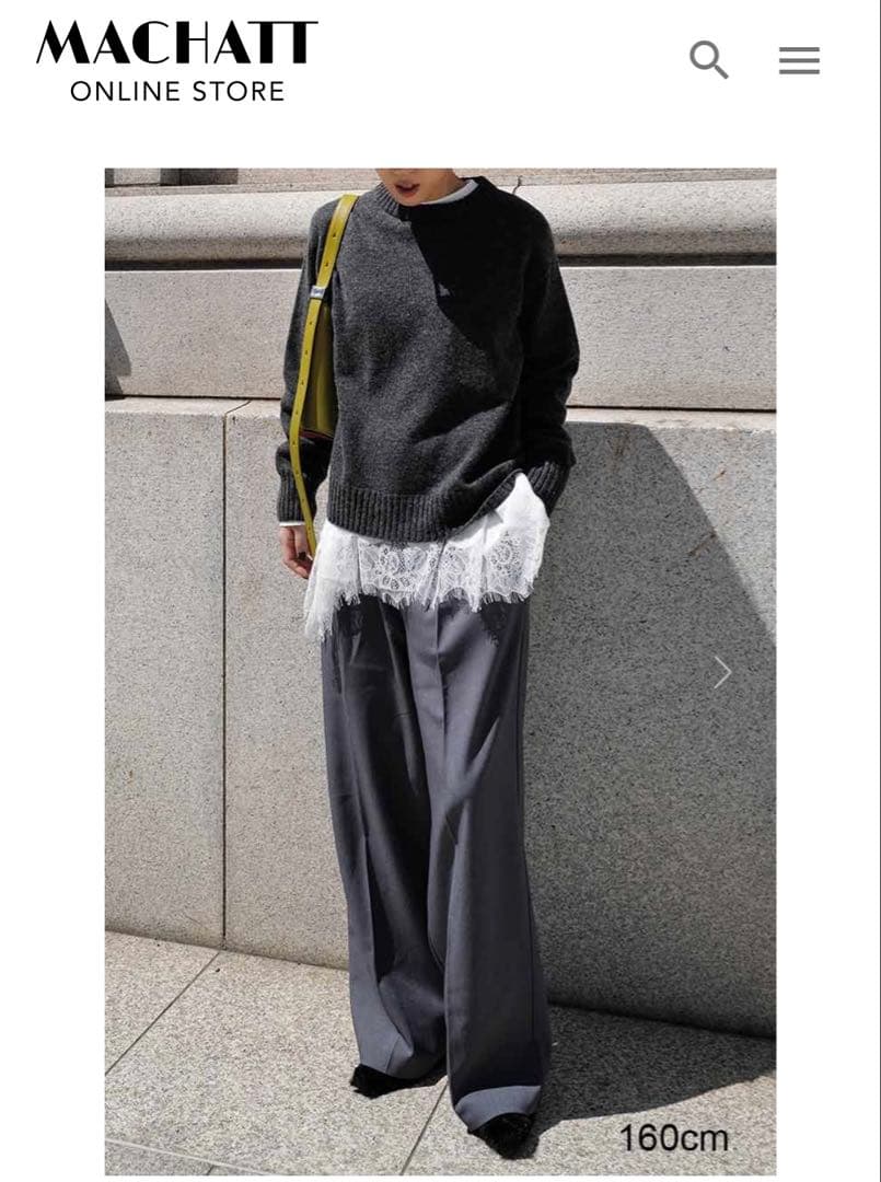 2025awmachatt クーマラムウールニット マチャット　グレー