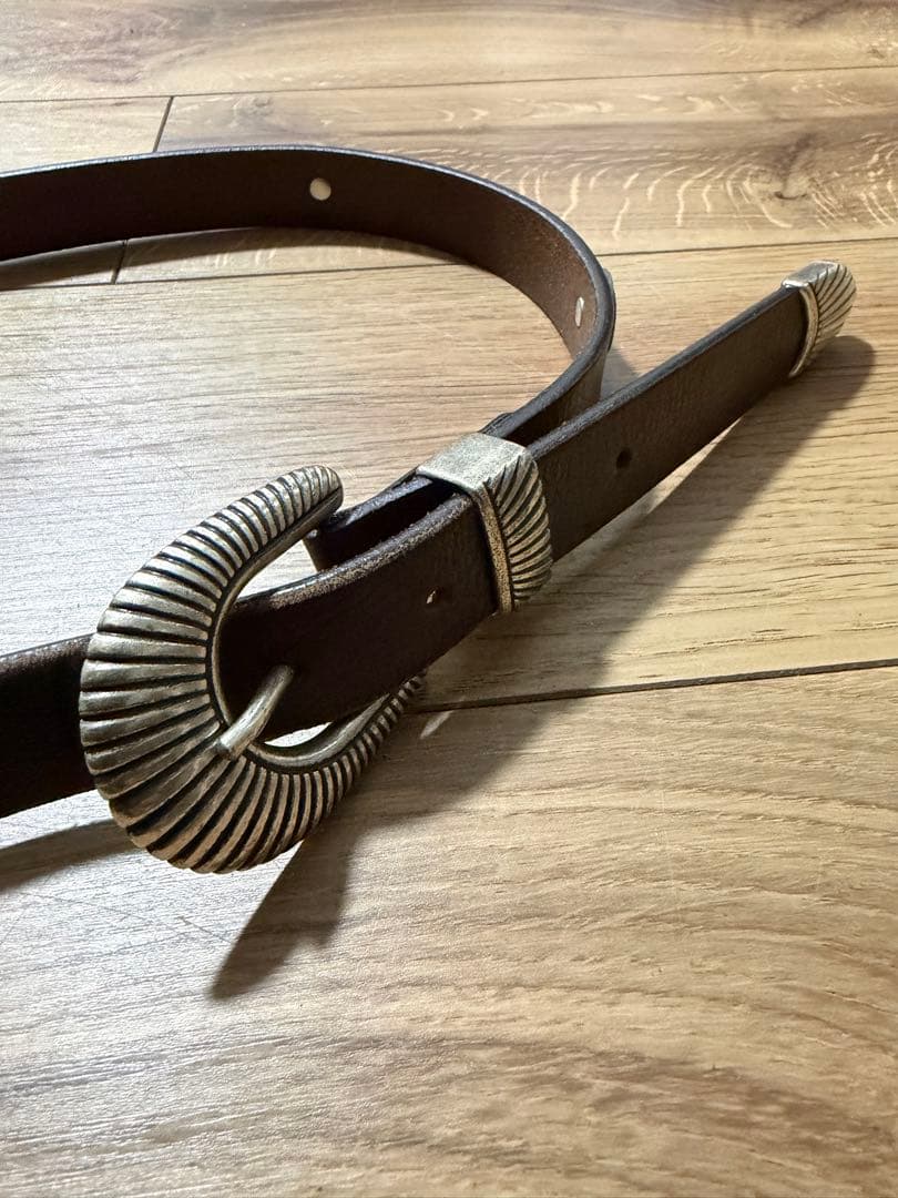 William ウエスタン コンチョ プンターレ ベルト ブラウン 90