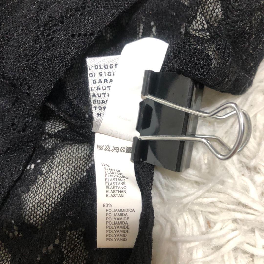 Y2K DOLCE&GABBANA 42 レース テープロゴ キャミソール 黒