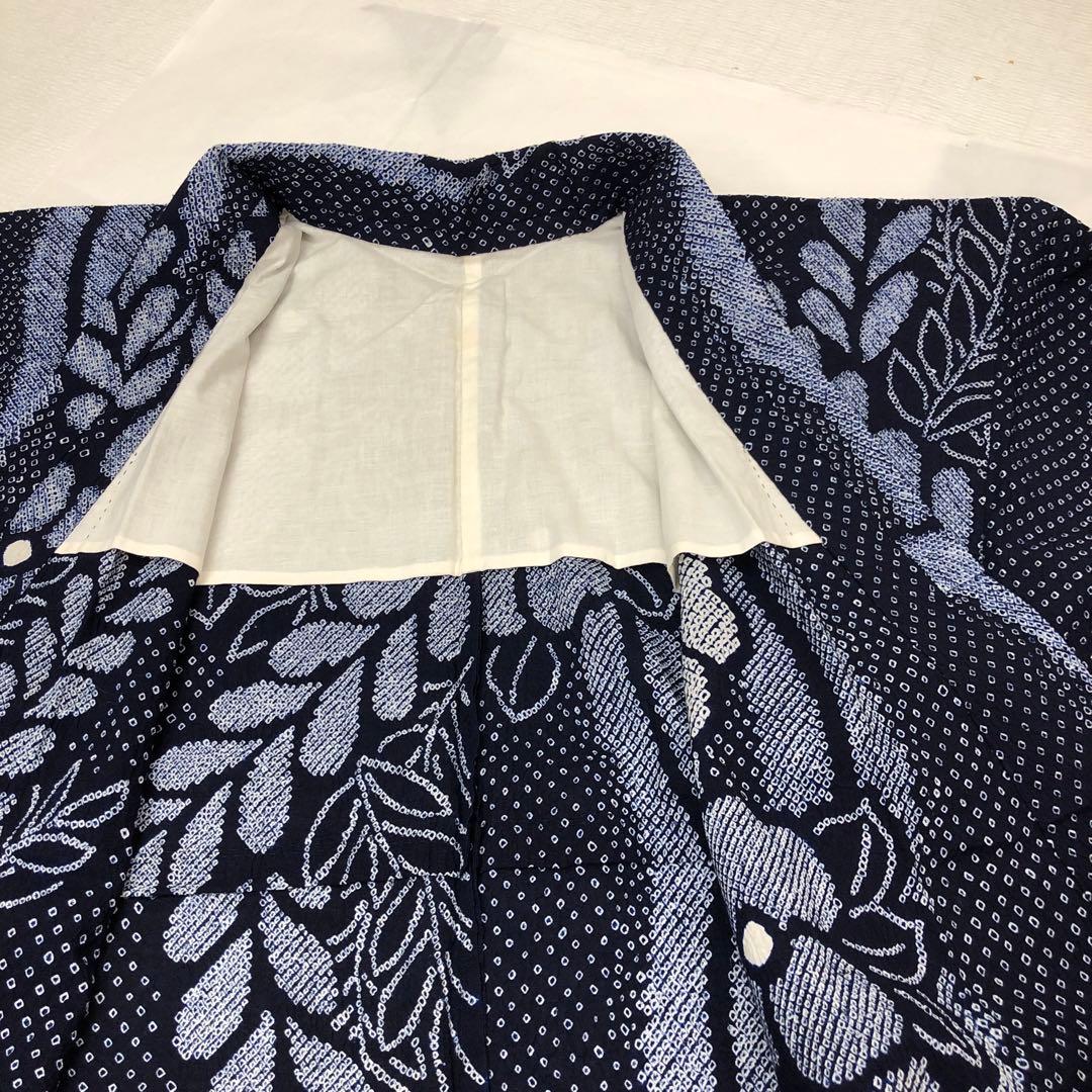 美品　上質　大人可愛い　有松鳴海絞り　浴衣　綿　絞り　高級ゆかた　浴衣のみ　濃紺