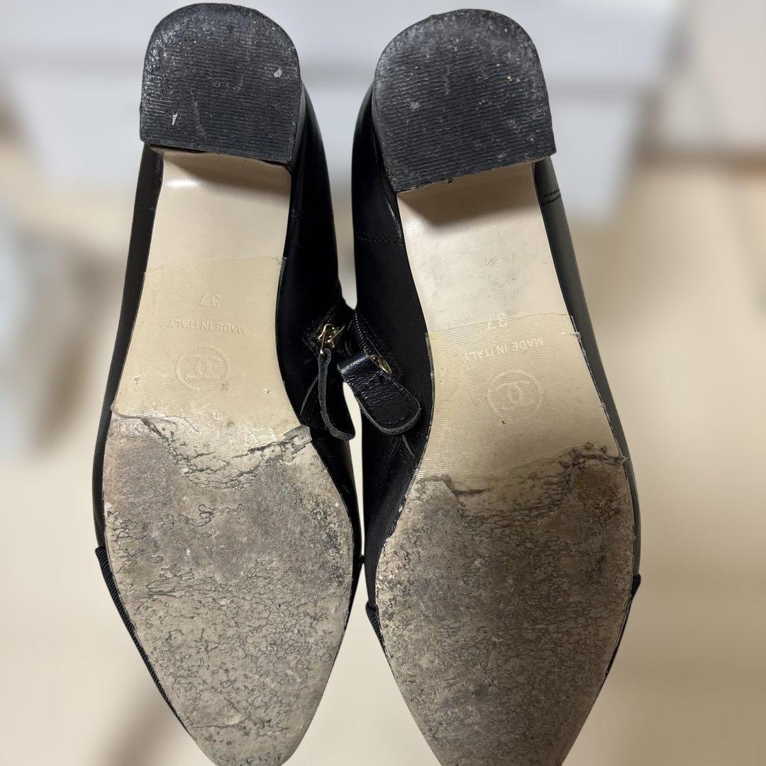 お正月5日間限定35000円にて！正規品美品CHANEL ブラックアンクルブーツ