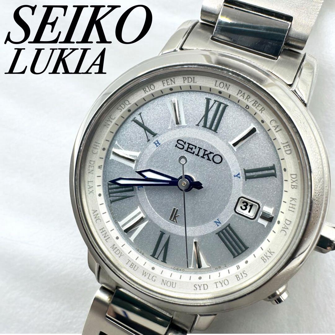 【美品】SEIKO LUKIA SSQV025 電波ソーラー チタン レディース