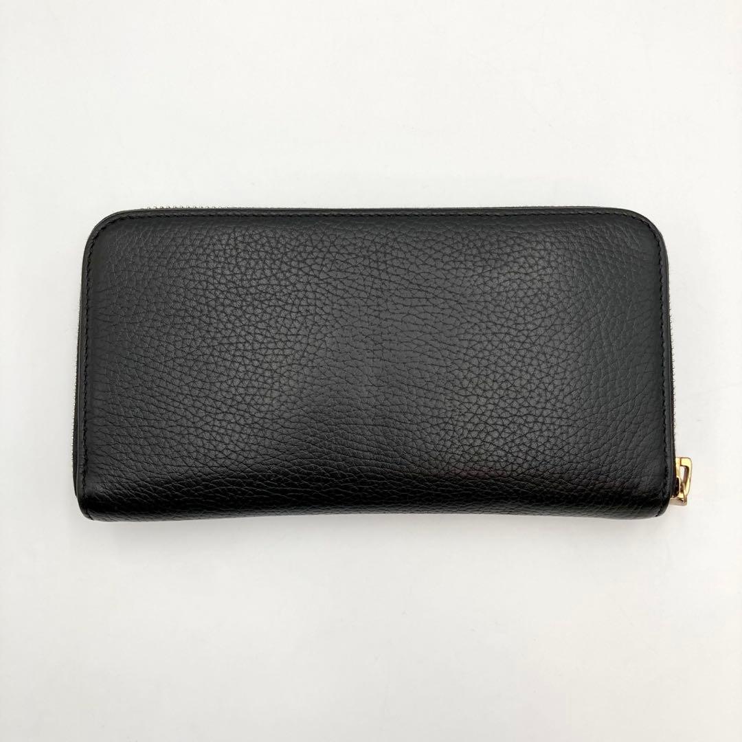 Seren✨ TOM FORD 長財布 ラウンドジップ 黒 レザー ロゴ