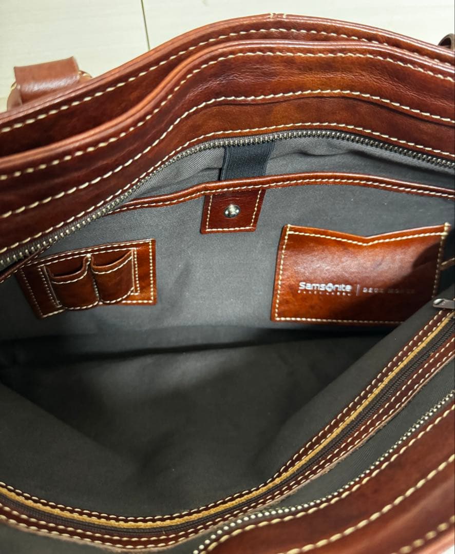 美品　Samsonite DEUX MONCX ブラウン トートバッグ