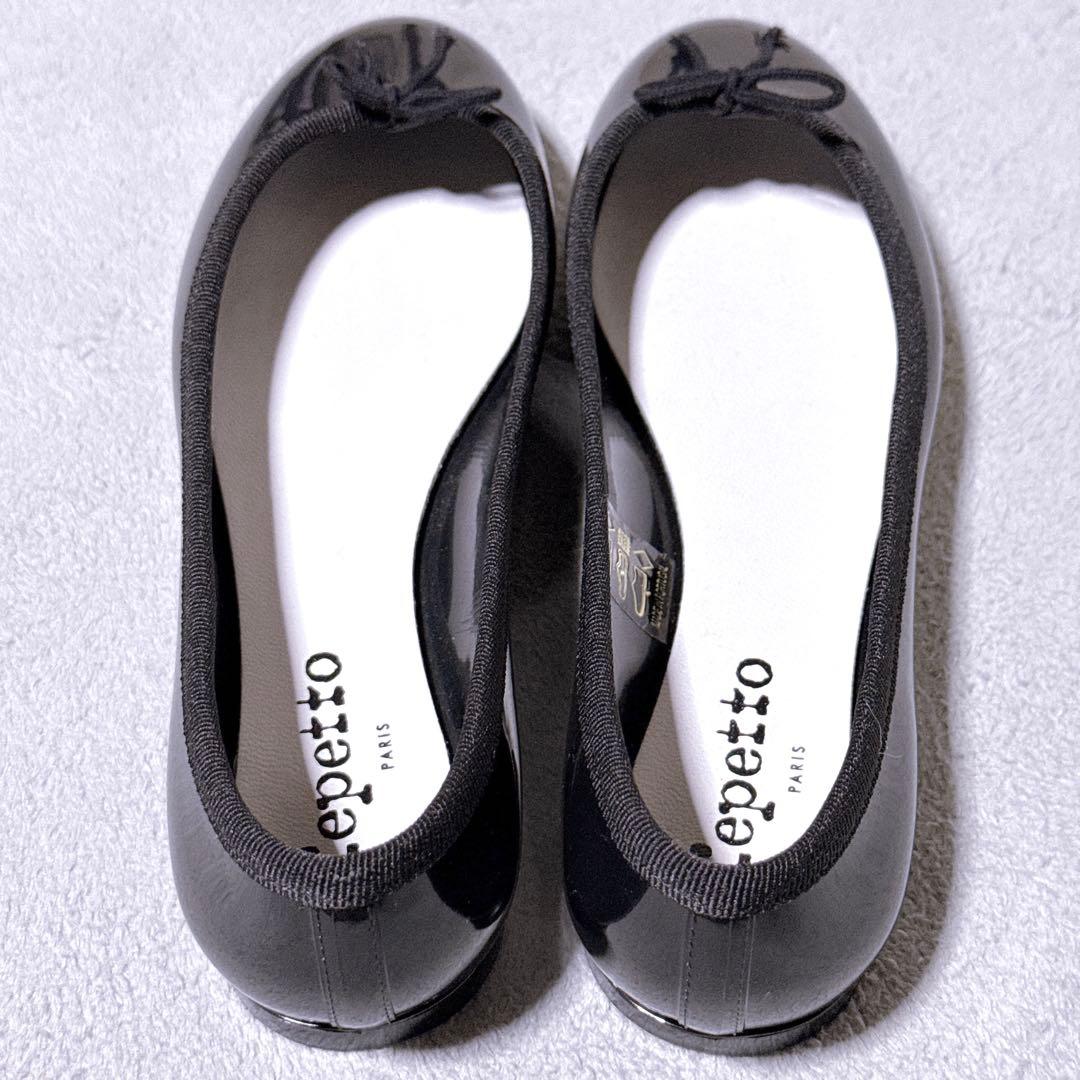 【未使用】repetto サンドリオンバレリーナ フラットシューズ リボン 黒