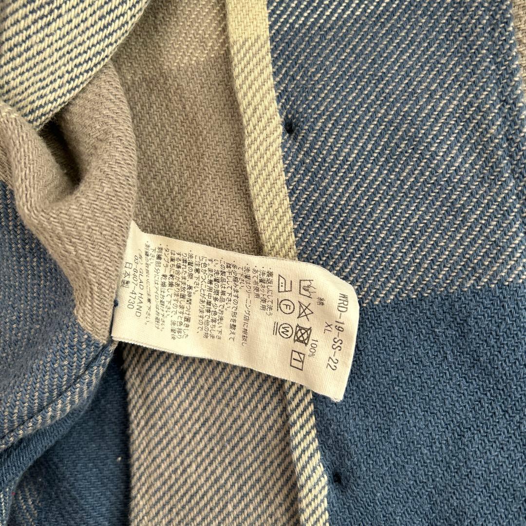 WEIRDO ワッペン チェックシャツ ブルーXL ウィアード レアサイズ