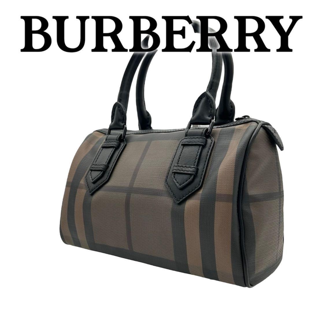 BURBERRY バーバリー ミニボストンバッグ チェック ブラウン 保存袋付き
