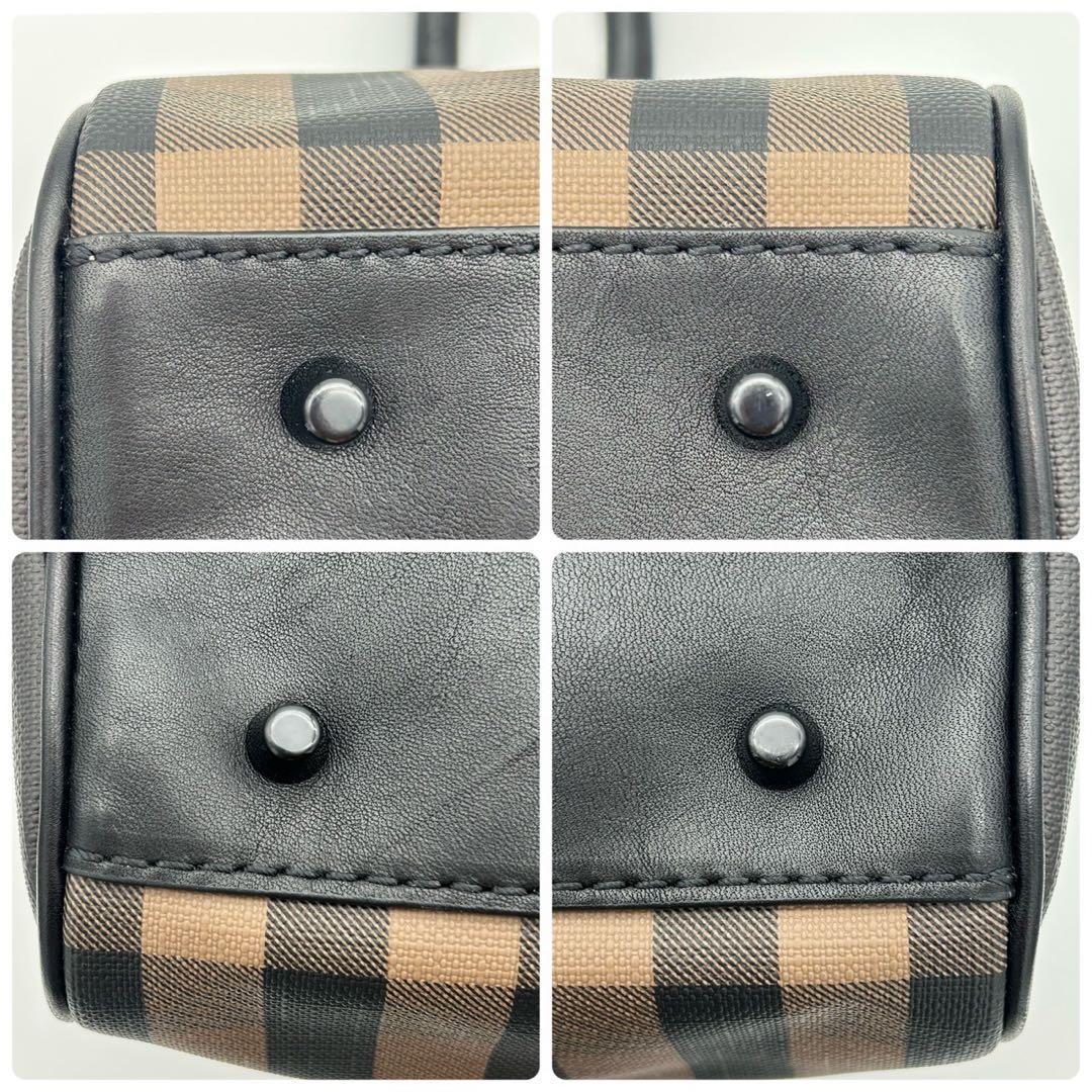 BURBERRY バーバリー ミニボストンバッグ チェック ブラウン 保存袋付き