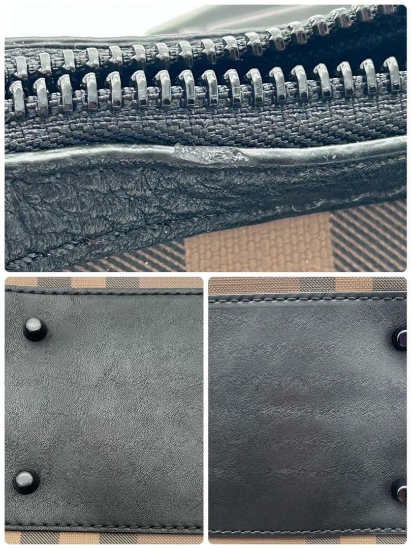 BURBERRY バーバリー ミニボストンバッグ チェック ブラウン 保存袋付き