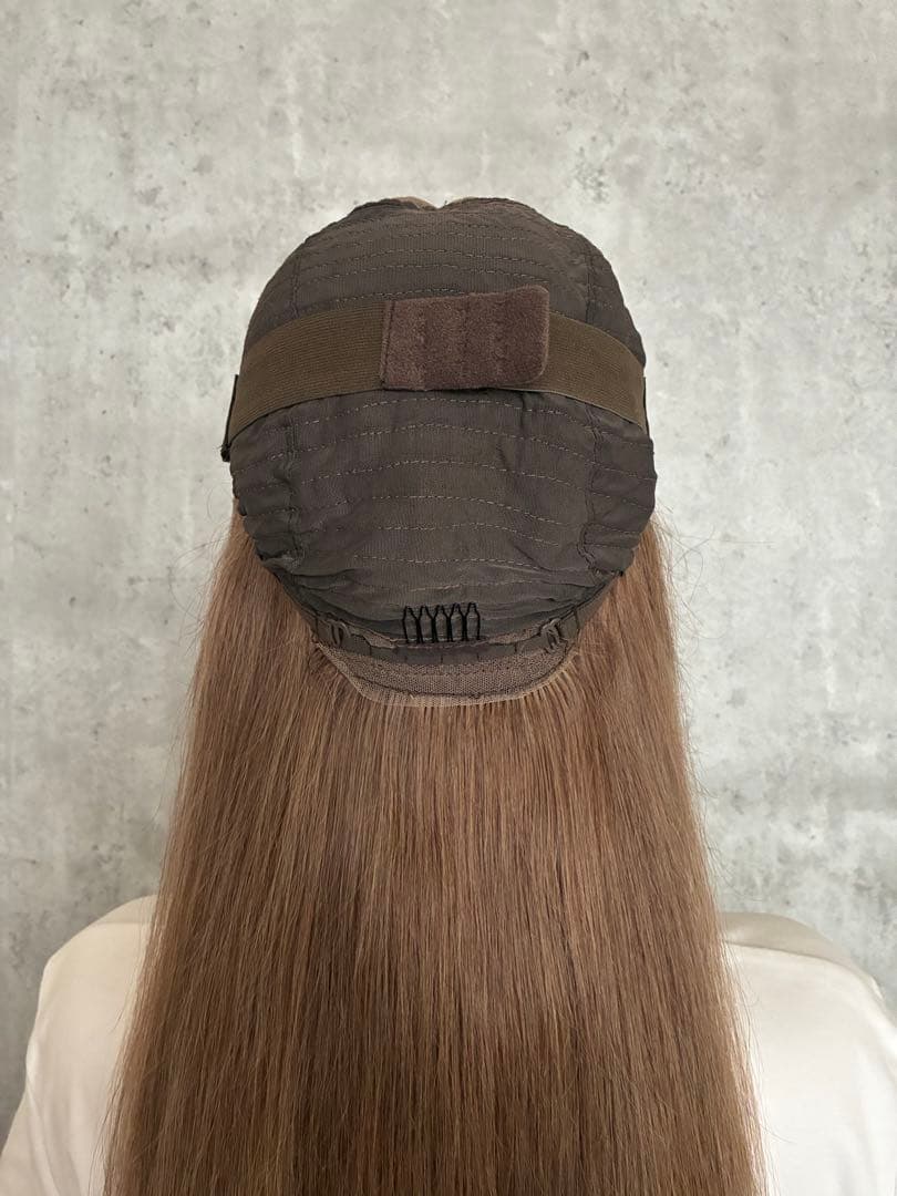 中古｜人毛100％フルウィッグ｜アッシュブラウン｜巻き髪・アレンジ向け