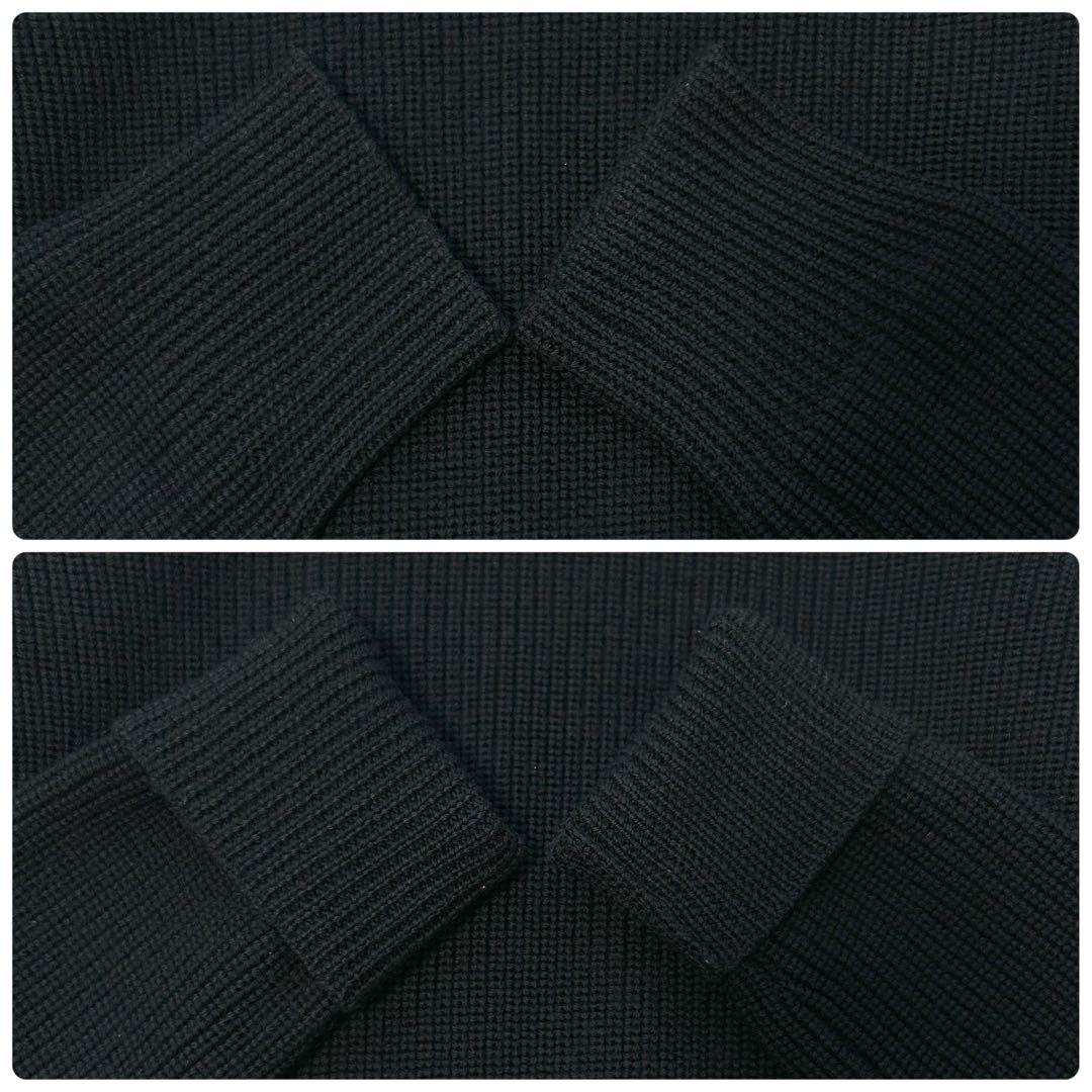 希少✨N°21 ウール ニット 異素材ドッキング バックギャザー レース 黒