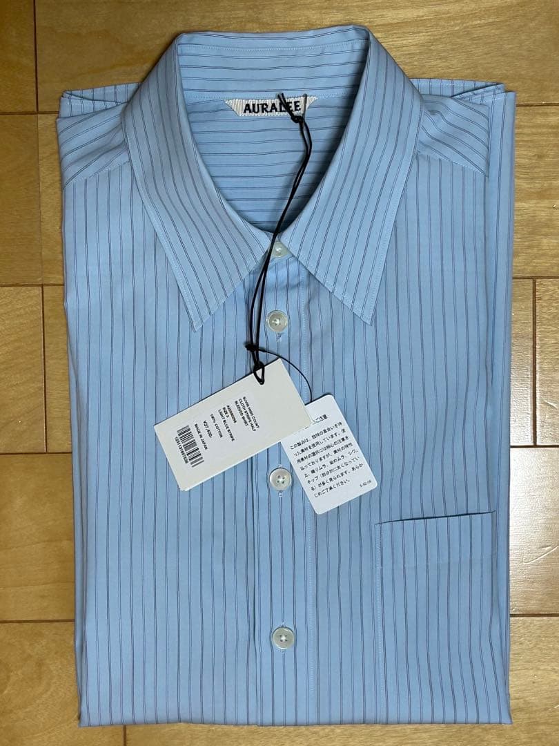 AURALEE STRIPE HALF SLEEVED SHIRT オーラリー