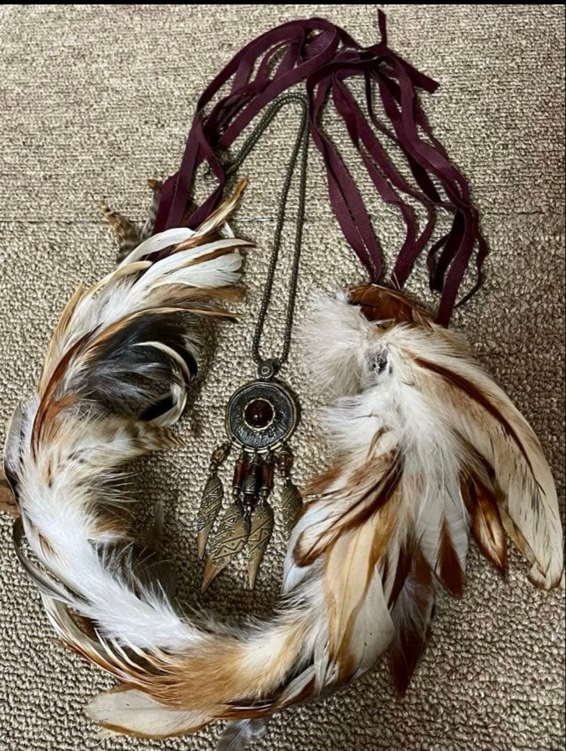 goa vintag necklace フェザー ネックレス lgb gunda