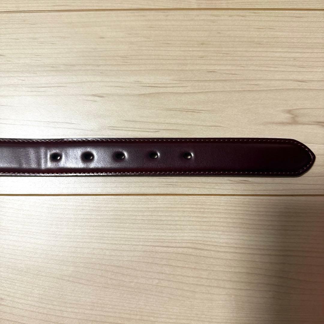 シェルコードバン　ベルト　バーガンディ