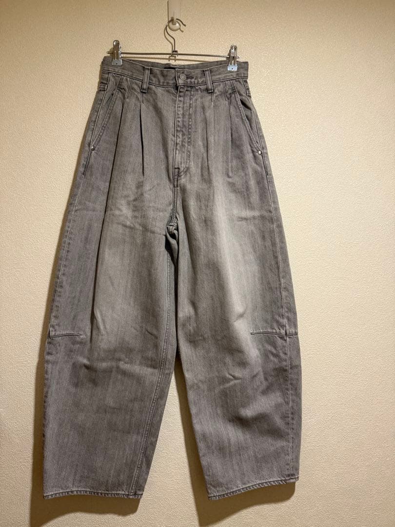 drawer グレー デニムワイドパンツ ハイウエスト
