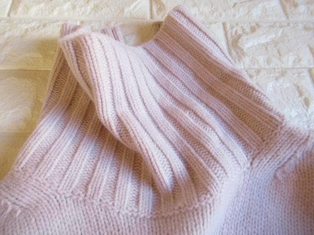 トゥモローランド 上質 カシミヤ混 オーバーサイズ ハイネック ニット 淡ピンク