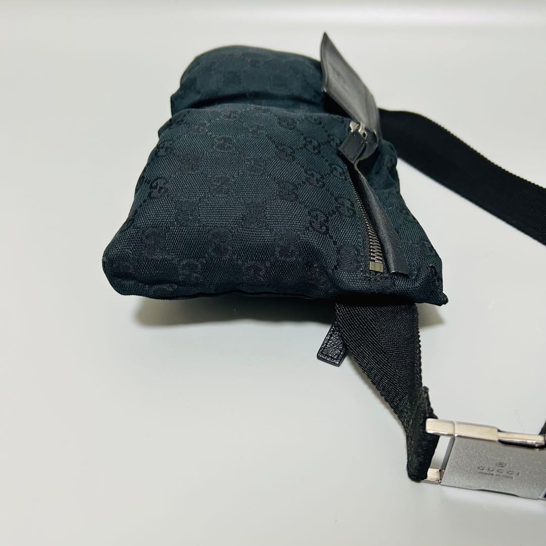 GUCCIグッチ GGキャンバス レザー ボディバッグ ウエストポーチ